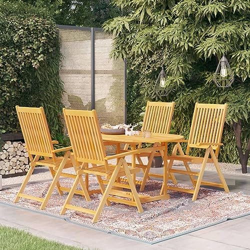 Brokky 5-TLG. Garten-Essgruppe Massivholz Teak GartenmöBel BalkonmöBel Kleiner Balkon