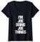 Damen I'm Joe Doing Joe Things Lustiger Spruch Neuheit Cool Name Joe T-Shirt mit V-Ausschnitt