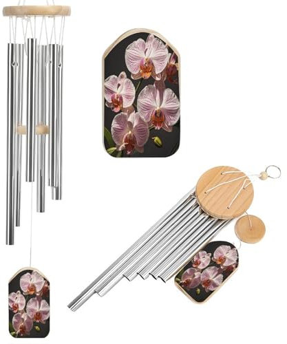 Ophelia Windspiel mit Orchideen-Druck, Geschenkideen, Windspiele, Gedenk-Windspiele sind geeignet für Gärten, Terrassen, Veranden, Häuser und Innenhöfe