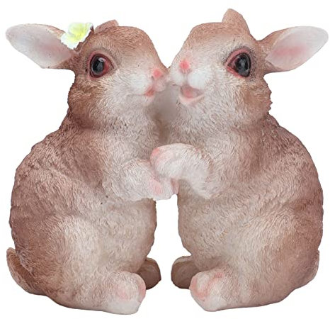 lvifloae Garten-Hasen-Statuen, Kunstharz, Kunsthandwerk, Dekorationen, Topf-Landschaftsbau-Skulptur, Tier für Rasen, Garten, Tierharz, ideal für Zuhause und Tisch