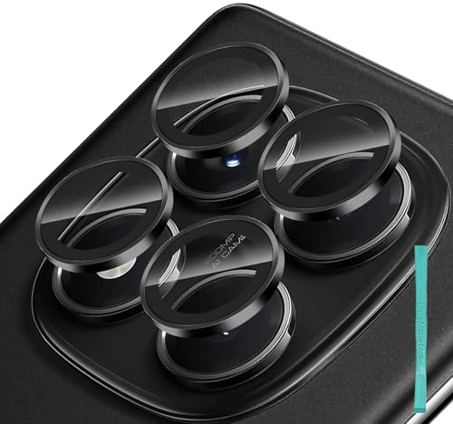 Locofun Pellicola Fotocamera per Xiaomi Redmi Note 14 Pro 4G, Anti Graffio Camera Vetro Temperato Protezione Lente Pellicola, Durezza 9H, Senza Bolle-Nero-8 Pezzi