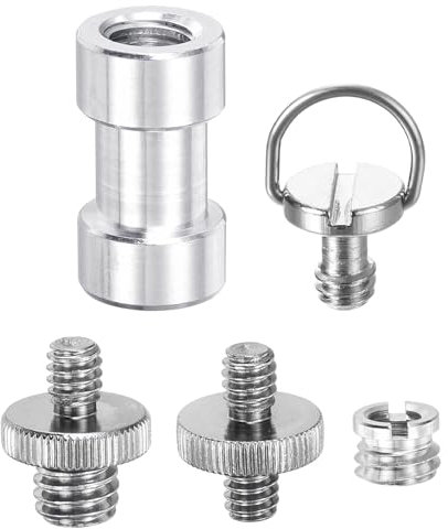 sourcing map Camera Screw Mount Set, Double End Screw, Female Screw, C Ring for Camera, Tripod Screw Adapter, Monopod, Flash Light