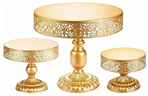 JTLB Supporto per torta dorata, riutilizzabile, per cupcake e feste, facile da raccogliere con base pulita, stabile, per decorazione torte, frutta, caramelle