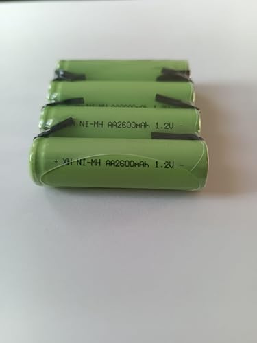 Rechargeable NiMH AA Batteries, 2600mAh, 1.2V, 4-Pack, Green
