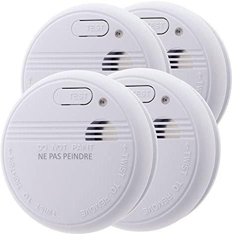 Lot de 4 détecteurs de fumée autonomie 3 ans - pile et accessoires - Otio