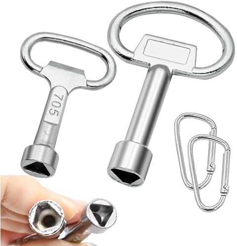 Cle Triangle Clé Triangle Poubelle, FORMVERSITY Lot de 2 Clé Pompier Clé Purge Radiateur, Cle Universelle Vierkantschlüssel Came pour Armoire Electrique Purge Radiateur