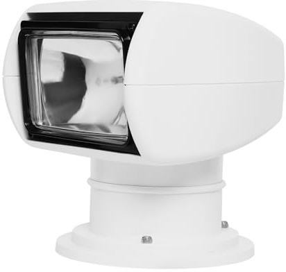 Phare de recherche télécommandé, pour bateaux, 100 W, pour bateaux, pour navigations nocturnes, patrouilles maritimes, police d’eau, bateaux de pêche et autres engins aquatiques (blanc)