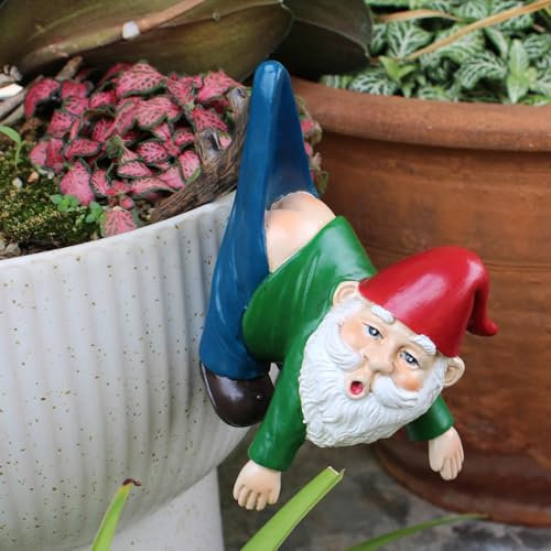 GUAHKUN Gartenzwerg Anhänger Harz Motorrad Geschenk Gartendekoration Lustige Statue Für Terrasse Balkon Outdoor Deko Wetterfest