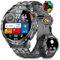 HIRREO Montre Connectée Homme pour Android iOS avec Appel Bluetooth 1,43 AMOLED Rond Smartwatch Homme Noir Acier 530 mAh Batterie,Lampe de Poche LED,Santé Moniteur,100+ Sport,Podomètre