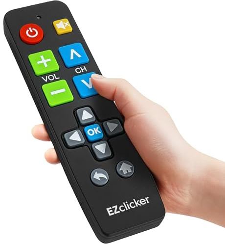 EZclicker Telecomando Hisense TV | Telecomando Universale a Grandi Pulsanti per Tutti i Modelli Hisense SOLO (Nero) Semplificato e Facile da Usare (2xAAA Batterie non Incluse)