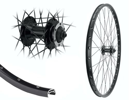 Aggro-X Vorderrad 26 Zoll Disk 6-Loch V-Profil Laufrad MTB 19-559 Hohlkammerfelge schwarz