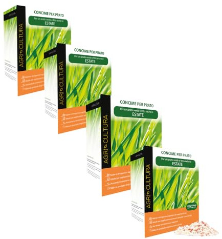 AGRI-CULTURA | Concime Prato Estate 280m² | Fertilizzante Antistress con Magnesio e Potassio | Crescita Compatta, Basso Consumo Acqua | Uso Estivo, Granulare a Lenta Cessione 6,8 Kg.