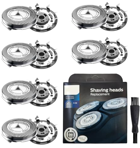 6 Stück 30/52 Ersatzscherkopf kompatibel mit Serie 5000/3000/1000, Herren Shaver Ersatzklingen mit Reinigungsbürste, Nass Trocken für AT8xx/AT7xx/PT8xx/PT7xx/S5xx