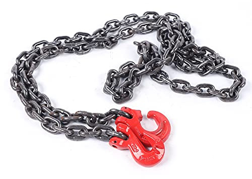 Kettenzug 2T 3m, Handkettenzug aus legiertem Stahl, Flaschenzug mit Haken, robuste Hebezug Kette für Werkstatt, Bau, Garage, Industrie & Lager, rot-schwarz