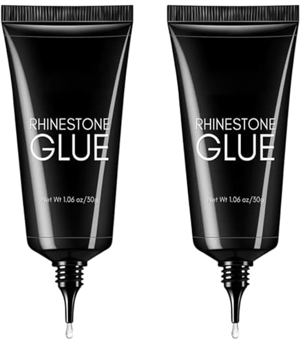 2 Pcs Rhinestone Glue, 30g 3D Nail Gel Sculpting, No Wipe Long Lasting Bedazzling Glue for Gems and 3D Nail Art, Nails Lamp Required