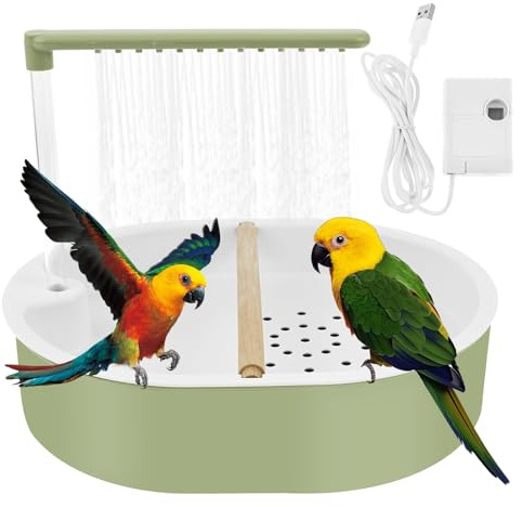 Générique Baignoire Oiseaux Cage, Baignoire pour Oiseaux, Douche pour Oiseaux, USB, Capacité pour Perruches, Calopsittes Et Petites Perruches