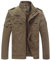 WenVen Giacca in Cotone Stile Militare Giubbotto Spesso Antivento Jacket Outdoor Casual Giacca Pesante a Vento Uomo Cachi L