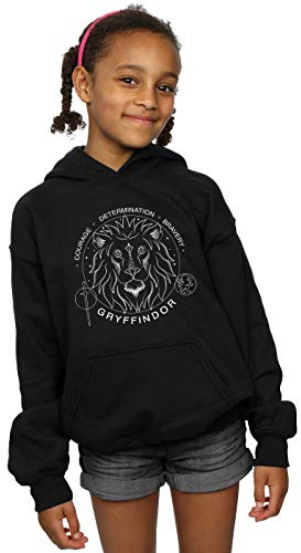 Harry Potter Girls Gryffindor Seal Hoodie Black 9-11 Years