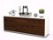 Stil.Zeit TV Schrank Lowboard Anna, Korpus Weiss matt, Front Holz Design Walnuss (135x49x35cm), Push to Open Technik