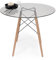 Homely - Mesa de Cocina o Comedor Tower 90 Vintage | Mesa de Cristal Redonda | Diseño Vintage | Comedor, Cocina, Oficina, Estudio | Patas de Madera de Haya | Cristal Transparente | 90 cm Diámetro