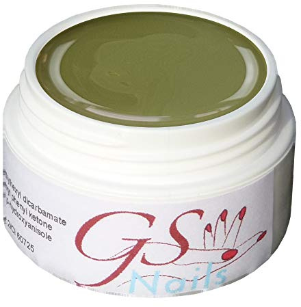 GS-Nails UV Farb-Gel für Nail-Art & Nagel-Design - 5 ml UV-härtendes Cover-Gel - Nail-Gel - selbstglättendes Nagel-Gel - Militäry Grün - B2