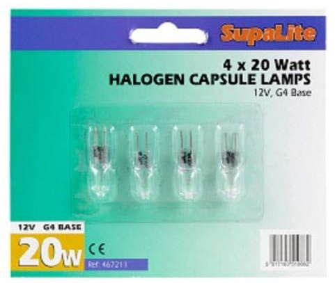 STX_467211 SupaLite Halogen Capsule Lamp G4 20w 12v 4 Pack (SL165)