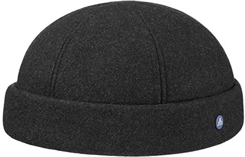 HAMMABURG Dockermütze Herren Made in EU Mit Schurwolle Handmade Gefüttert 100% Baumwolle Wasserabweisend Herbst Winter anthrazit XXL (62-63 cm)