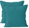 Encasa XO Baumwoll-Kissenbezüge, 2er-Set I 18x18 in (45x45 cm) - Azul Blau I kein Einsatz I einfach Kissenbezüge I Maschinenwaschbar | Nur Innen benutzen