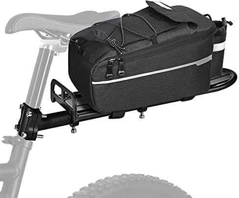 Porte-Bagages de vélo en Alliage d'aluminium, Tige de Selle étagère arrière réglable en Longueur, Support de Poteau, capacité de 10 kg, Noir pour VTT et vélo de Route