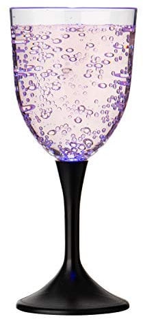 Ultra 8 LED Wine Glasses - Light Up Plastic Wine Glasses, Ideal for Presents - Red, White, Cocktail, Gin, Champagne Flutes