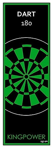 Kingpower Dartteppich mit Abwurflinie, Dart Zubehör mit Motiv, Dartmatte mit Oche, pflegeleichter Teppich rutschfest, Auswahl:Design 20-237 x 80 cm