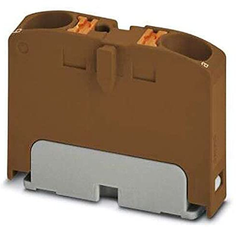 PHOENIX CONTACT PTFIX 2X4 BN Verteilerblock, 0.2mm² - 6 mm² Querschnitt, 6.2 mm Breite, 21.7mm Höhe, 2 Anzahl der Anschlüsse, Braun, 50 Stück