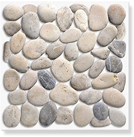 8 Self Adhesive Tiles: Pebble Stone - 6 x 6, Thick, Self Adhesive Stick on Wall Tile, Stickers, transfers, Decals. Over Any Size of Smooth Tiles or onto Any Smooth Wall Surface