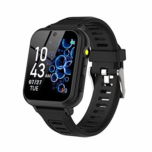 Phyulls Smart Watch for Kids, Smart Watch Toys with 39 Games Camera Video Recorder Music Alarm Calculator Calendar Flashlight Stopwatch Pedometer Gift Toys for 3-12 Years Old Boys and Girls (Black)