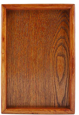 Bandeja de madera rectangular para servir, bandeja de madera vintage, bandeja de servir para frutas, dulces, alimentos, decoración del hogar, para el desayuno, té, mesa de café, bandeja (30 x 20 cm)