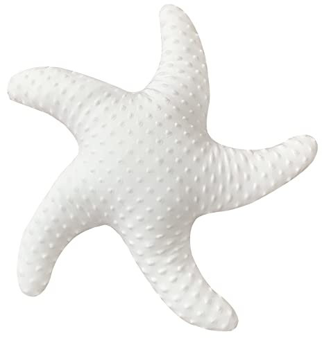 Oreiller décoratif en marbre Empire étoiles de mer Blanches sur Le thème de la Plage, Linge de lit océan Doux décoration côtière pour la Maison, Peluche Mignonne en Forme d'étoile pour canapé