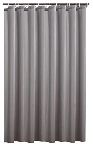 HYFBH Rideaux de Douche Gris Rideaux de Douche en Tissu imperméable pour décor de Salle de Bain Rideaux de Bain de Couleur Unie Minimaliste avec 12 Crochets 120x220cm/WxH