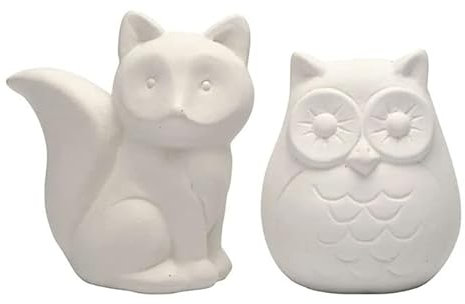 PAINT IT EASY Spardosen Set, Eule & Fuchs, Terrakotta, ca. 9 cm hoch