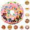 Aokizkdzsw Custom Funny Runde Donut Decke mit Namen und Text, personalisierte Neuheit Geschenke werfen Lebensmittel Decke, personalisierte Soft-Wrap-Decken für Erwachsene und Kinder oder Jugendliche