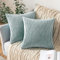 MIULEE 2er Set Kissenbezüge Kord Kissenhülle Dekorative Kissenbezug Sofakissen Couchkissen Dekokissen Zierkissenbezug Deko Kissenhülle mit Verstecktem Reißverschluss 45x45 cm Blauweiß