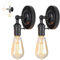 GOCBOBO 2 Stück Wandleuchte Innen Vintage 180° Verstellbare Metall Wandlampe mit Schalter Retro Industrial Wandbeleuchtung auf Schlafzimmer, Arbeitszimmer, Flur, Dachboden Badezimme Schwarz