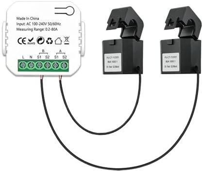 DollaTek WIFI Smart Energy Meter 80A with 2 Clamp CT Smart Home Energy Monitor Power Monitors(White)