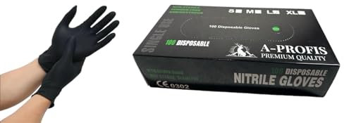 A-PROFIS Nitril Handschuhe 5x 100, Einweg Handschuhe Latexfrei, 500 Stück Handschuhe L, Einmalhandschuhe schwarz