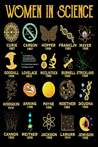kisoyo Rustikales Blechschild mit Aufschrift Women in Science, Geschenk für Wissenschaftslehrer, feministisches Poster, Wandkunst, Wissenschaftslehrer, Wissenschaftlerinnen, Heimdekoration, 30,5 x