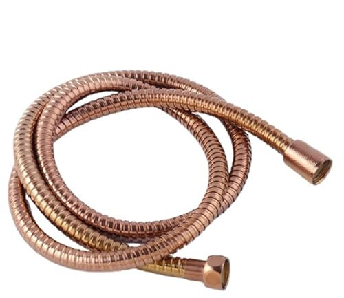 Brauseschlauch aus Edelstahl,Duschschlauch 5 Farbe Bad Brauseschlauch Sanitär Flexible Antike Messing Chrom for Bad-accessoires Wasserschlauch Werkzeuge G1/2'(Rose Gold)