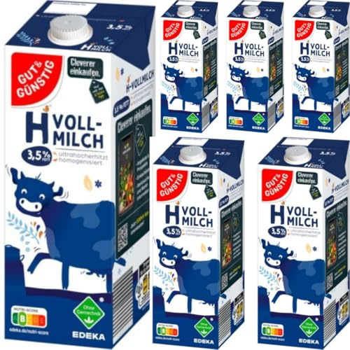 Gut & Gunstig fettarme H-Milch Unsere Haltbare Milch 3,5% Fett haltbare Milch 1000 Mililiter x 6 Stück