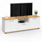 IDMarket - TV-Schrank 110 cm Vito mit Schublade und Nische, Weiß und Holz