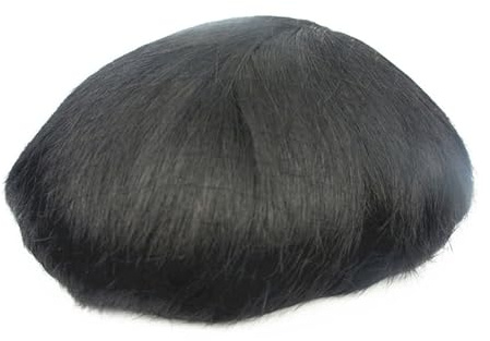 Herrenperücke #1B Off Black Toupet for Männer Teile Herren Ersatz Haarteil 100% europäisches Echthaar Spitze und PU-System Perücke Herren(6x8)