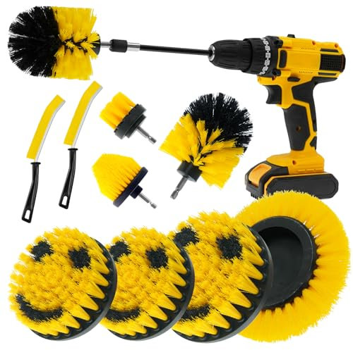 TOWBRUS - Paquete de 10 accesorios de cepillo para polvo de taladro, kit de cepillo para polvo de limpieza de taladro, juego de accesorios de cepillo para polvo de limpieza de taladro, cepillo para