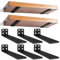Lot de 6 Supports d'étagère Flottants - 20cm Supports d'étagère Murale en Métal Invisibles, Supports Muraux Cachés, Supports Muraux en Métal Robuste pour étagère de Stockage, Bibliothèque (Noir)